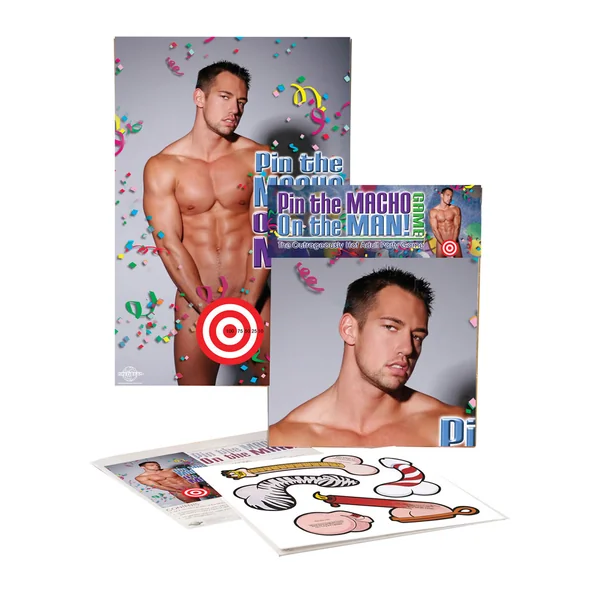 Pin The Macho On The Man Party Game