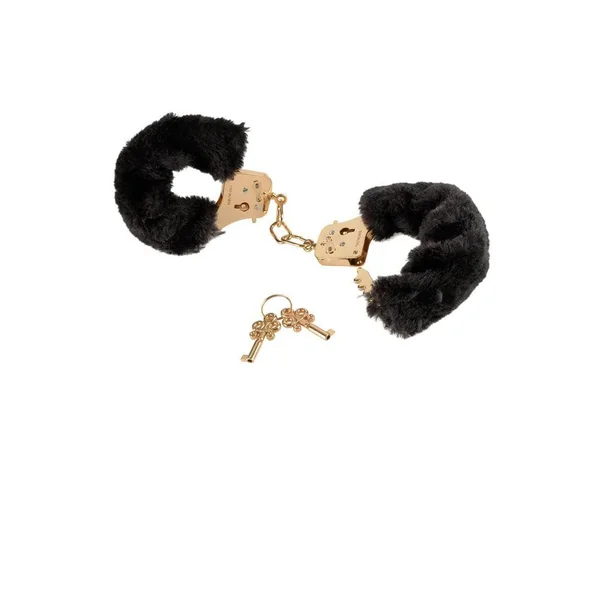 Pipedream - Fetish Fantasy Gold - Deluxe Furry Cuffs - Black/Gold