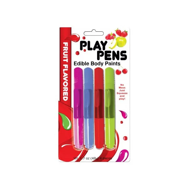 Play Pens Edible Body Paint Brushes - 4 Flavors