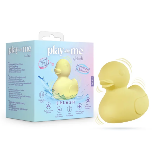 Play With Me By Blush® | Splash Silicone Clitoral Vibrator – Waterproof Full Body Massager – USB Rechargeable – In Yellow