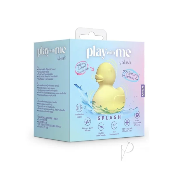 Play With Me Splash Rechargeable Vibrator - Yellow