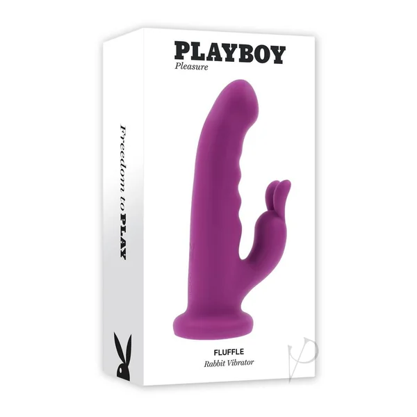 Playboy Fluffle Rechargeable Silicone Rabbit Vibrator - Purple
