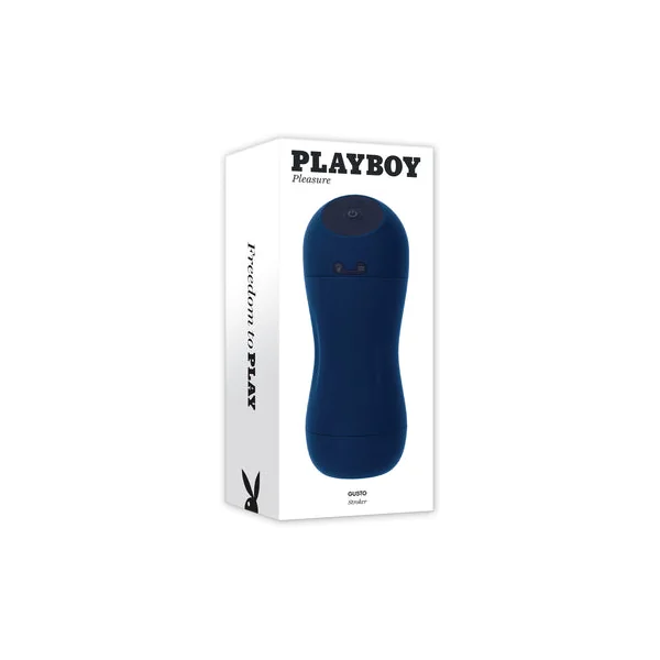 Playboy Gusto Rechargeable Sucking & Vibrating Stroker Tpe Navy