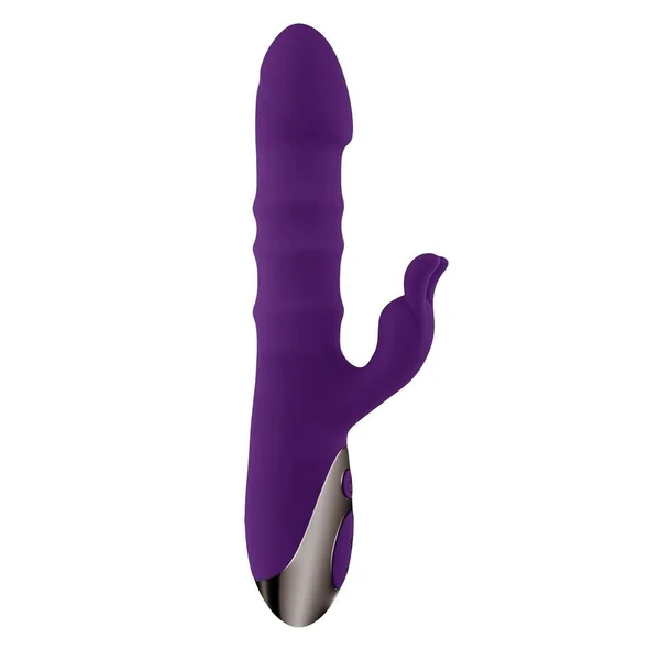 Playboy Hop to It Rechargeable Silicone Rabbit Vibrator – Purple