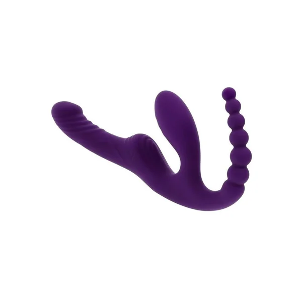 Playboy Hug It Out Rechargeable Silicone Inflatable Triple Stimulation Vibrator with Remote – Purple