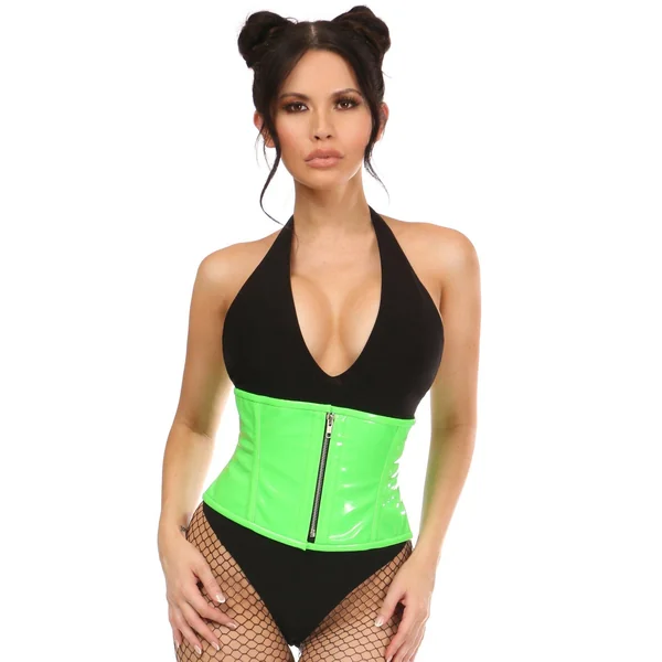 Plus Size Patent Steel Boned Mini Cincher