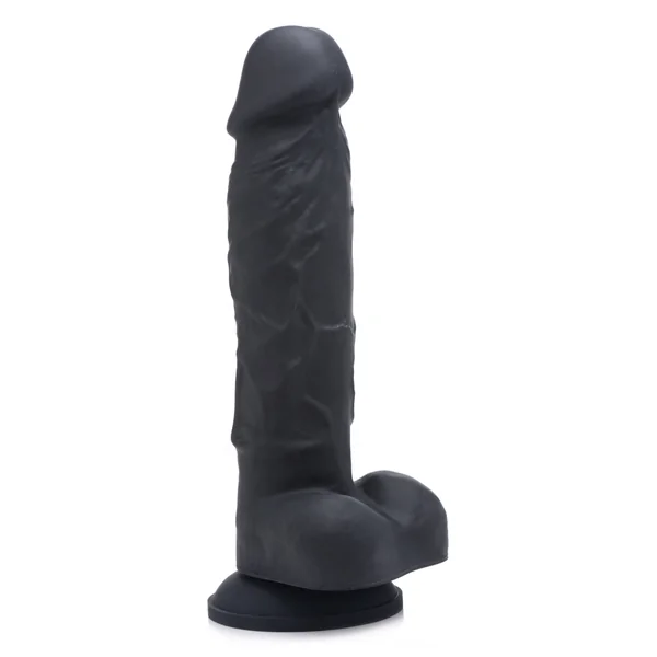 Power Pecker 7 Inch Silicone Dildo with Balls – Black