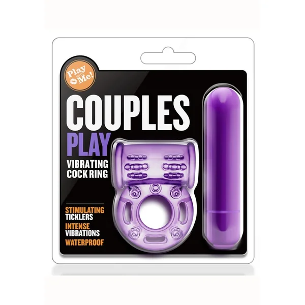 Power With Me Couples Play Vibe Ring Purple Cock Ring Waterproof