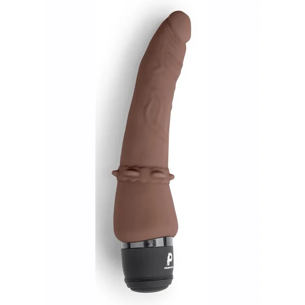Powercocks Silicone Rechargeable Slim Anal Realistic Vibrator 7in – Chocolate