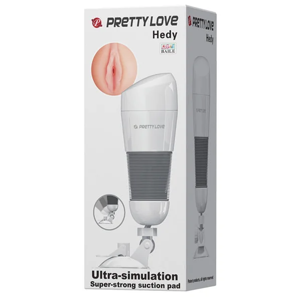 Pretty Love Hedy Suction Pad Stroker w/Bullet - White