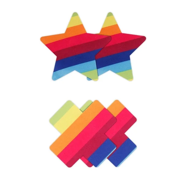 Pretty Pasties Pride Cross and Star – Rainbow