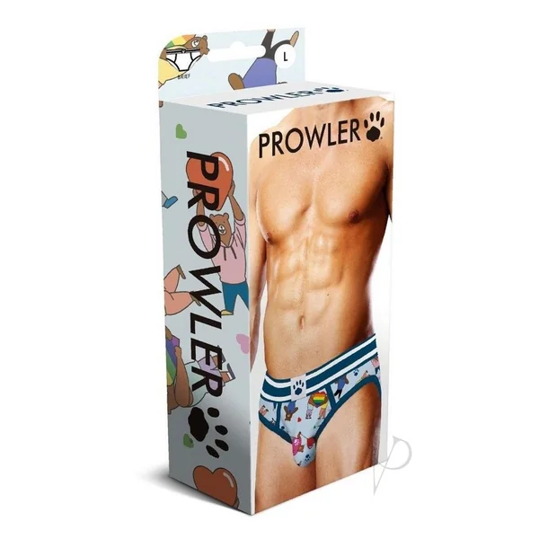 Prowler Bears with Hearts Brief - Large - Blue
