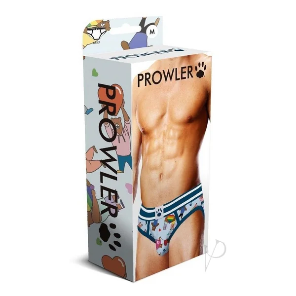 Prowler Bears with Hearts Brief - Medium - Blue