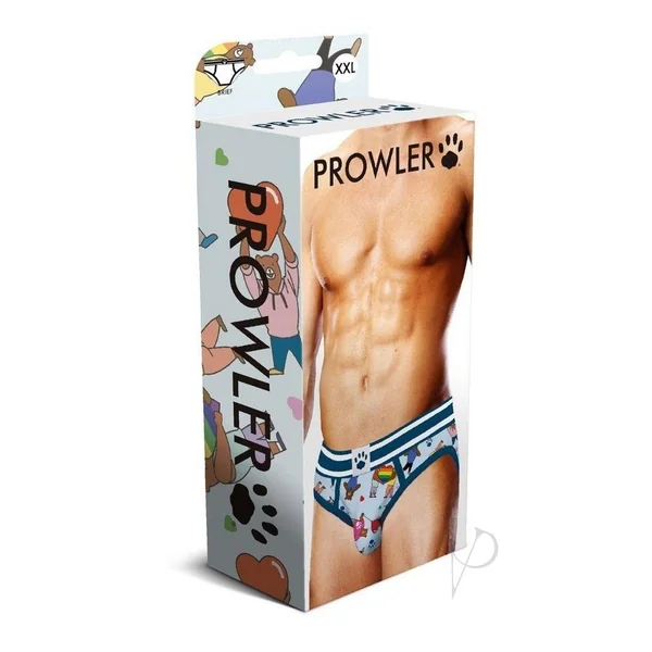 Prowler Bears with Hearts Brief - XXL - Blue