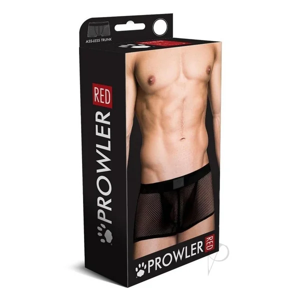 Prowler RED Fishnet Ass-Less Trunk - Large - Black