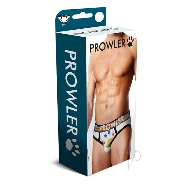 Prowler White Oversized Paw Brief - XL - White/Rainbow