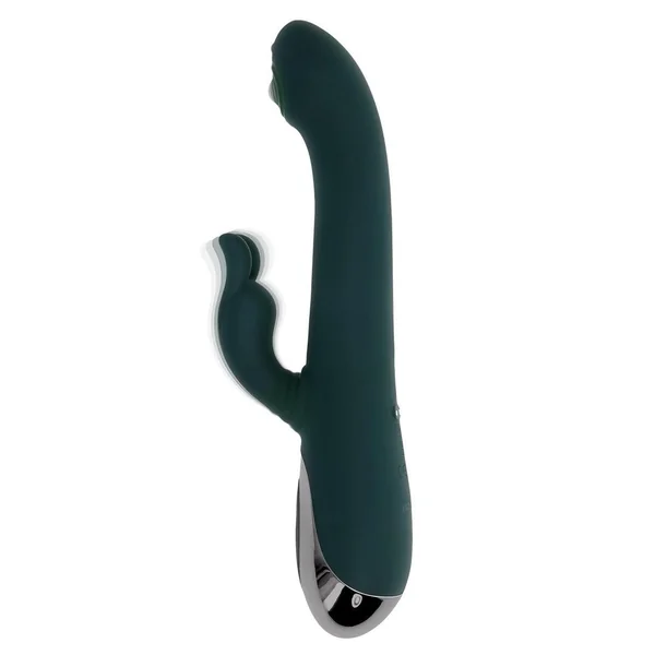 Rabbit Tap Tap Rechargeable Silicone Dual Vibrator – Green
