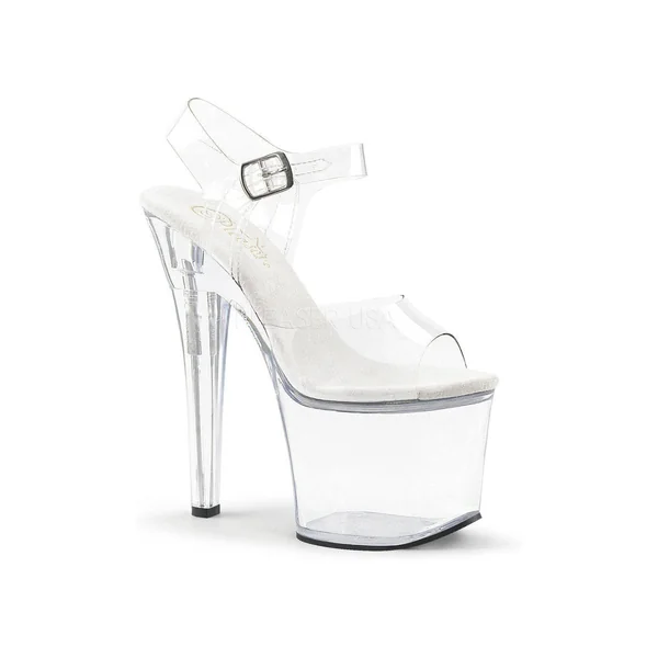 RADIANT-708 Platform Sandals | Clear Vinyl
