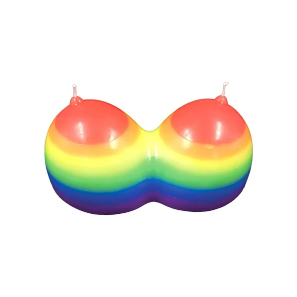 Rainbow Jumbo Boobie Candle - Jasmine Scented