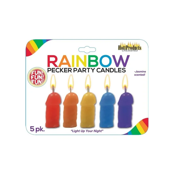 Rainbow Pecker Party Candles