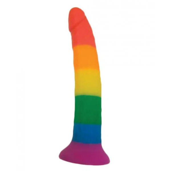 Rainbow Power Drive 7 inches Strap On Dildo With Harness Silicone