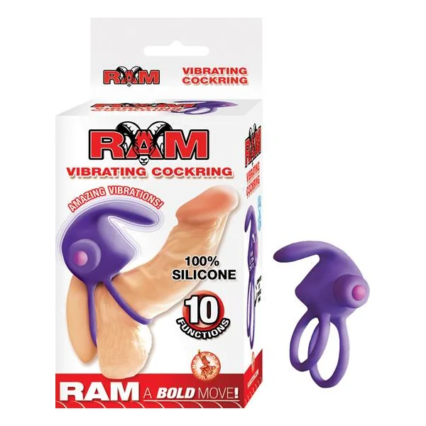 Ram Vibrating Cock Ring Purple