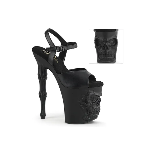 RAPTURE-809 Sandal | Black Faux Leather