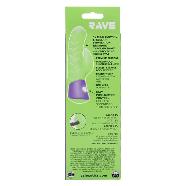 Rave Dragon G Vibrator Green Dual Pleasure Silicone Massager