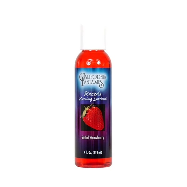 Razzels Warming Lubricant - Sinful Strawberry - 4 Oz. Bottle