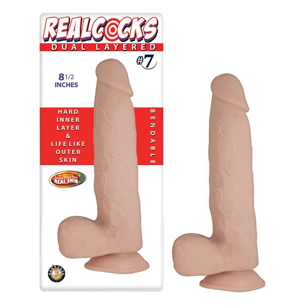 REAL COCKS DUAL LAYERED #7 FLESH 8 1/2 '