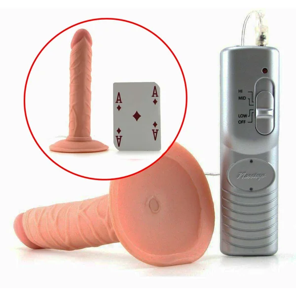 Real Skin All American Mini Whoppers Vibrating Dildo For Beginners 5 Inch