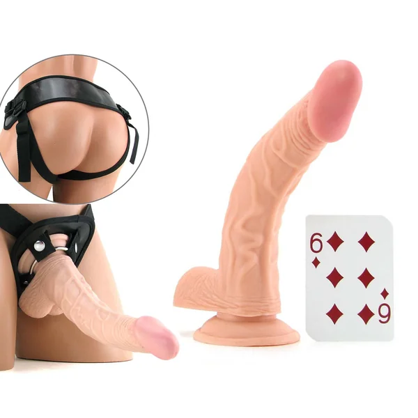 Real Skin All American Whoppers Universal Strap On Harness Kit 8 Inch Flesh