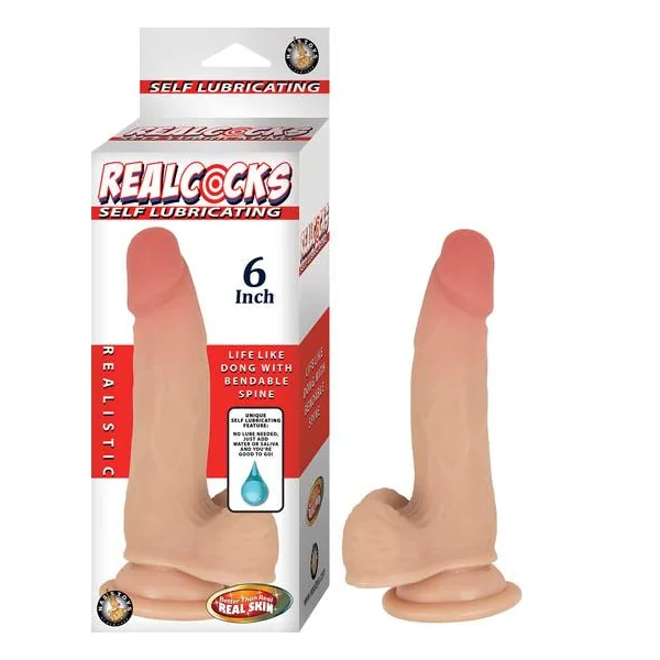 Realcocks Self Lubricating 6 inches Realistic Dildo Beige