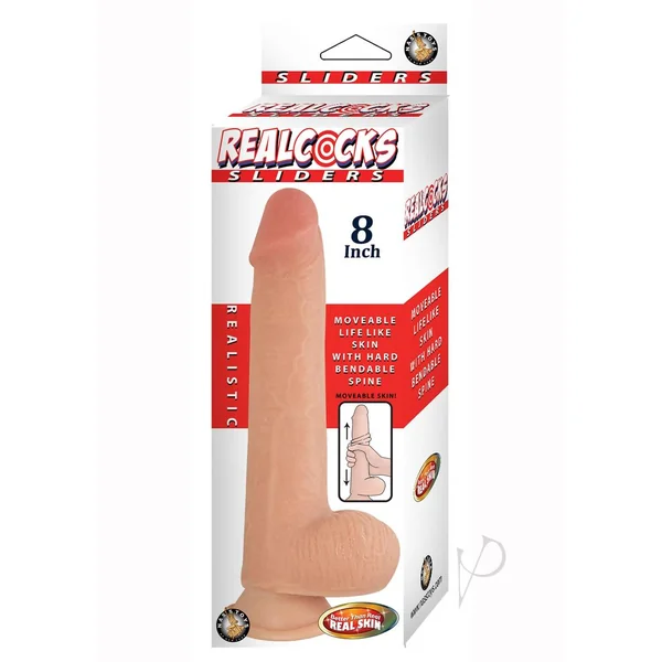 Realcocks Sliders Dildo with Balls 8in - Vanilla