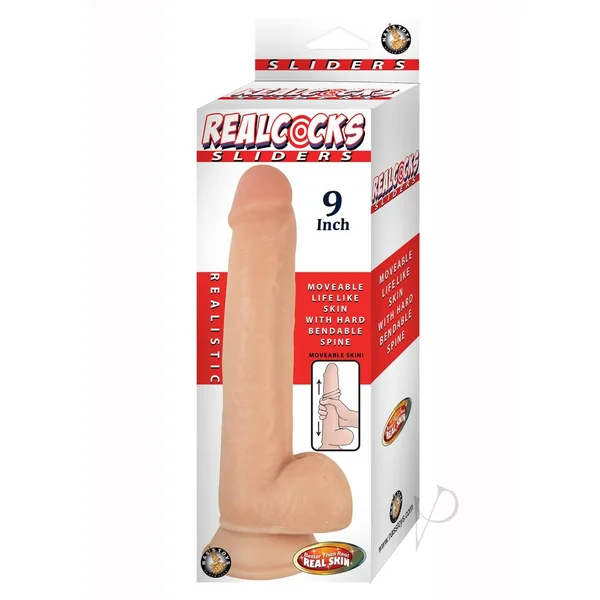 Realcocks Sliders Dildo with Balls 9in - Vanilla