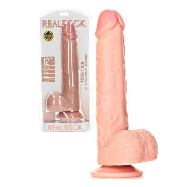 RealRock 12 Inch Straight Dildo With Balls
