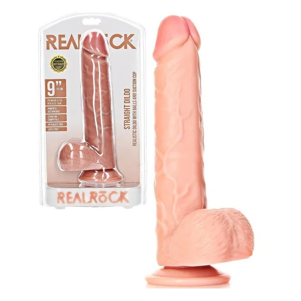 RealRock 9 Inch Straight Dildo With Balls