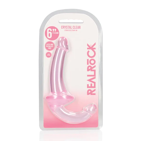 RealRock Crystal Clear Strapless Strap-On 6 - Pink