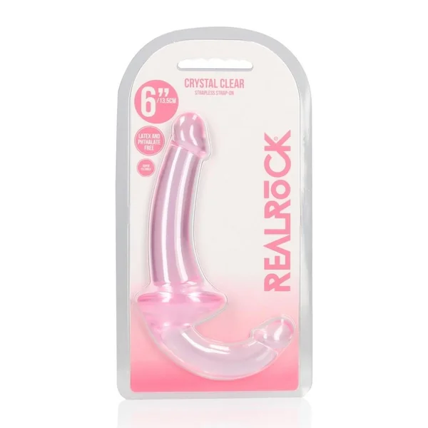 RealRock Crystal Clear Strapless Strap-On 6in