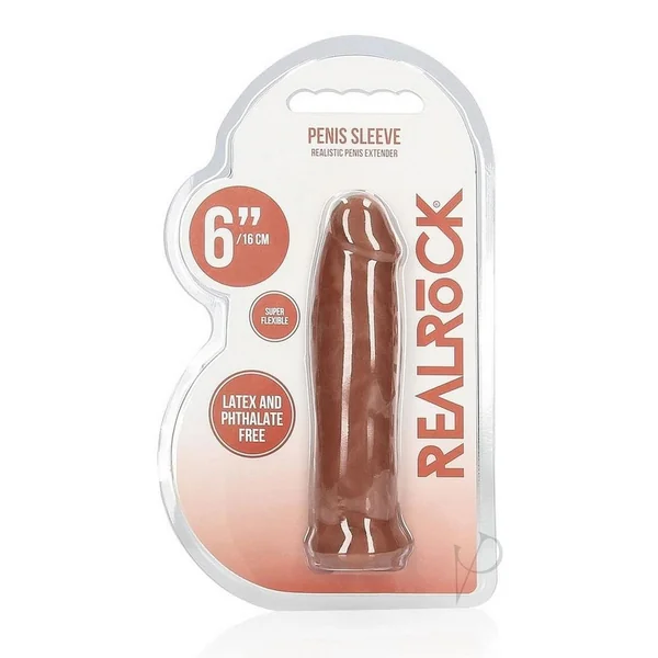 RealRock Skin Penis Extender 6in - Caramel