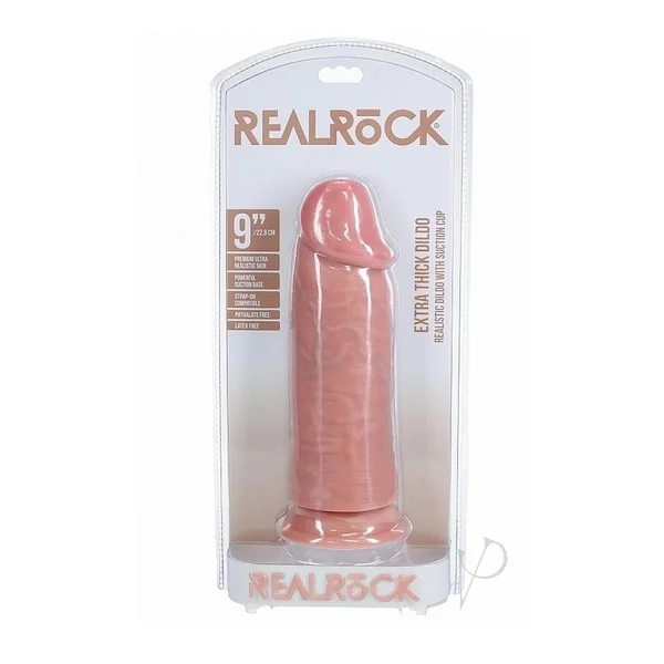 RealRock Ultra Realistic Skin Extra Thick Dildo 9in - Vanilla