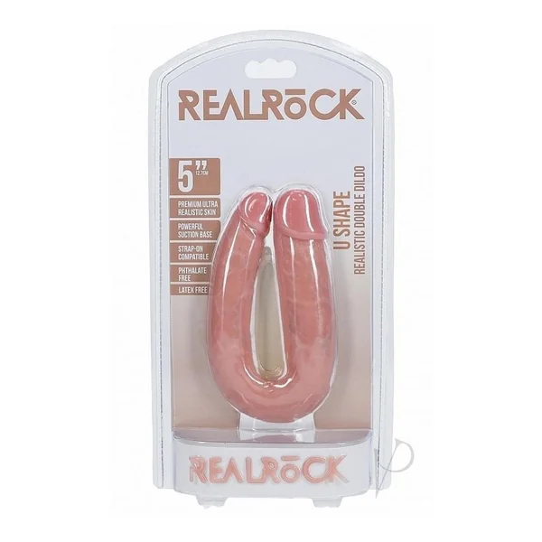 RealRock Ultra Realistic Skin U Shaped Dual Penetration 5in - Vanilla