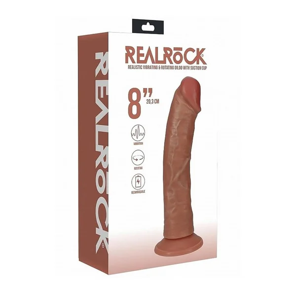 RealRock Vibrating and Rotating Cock Regular Curved 8in