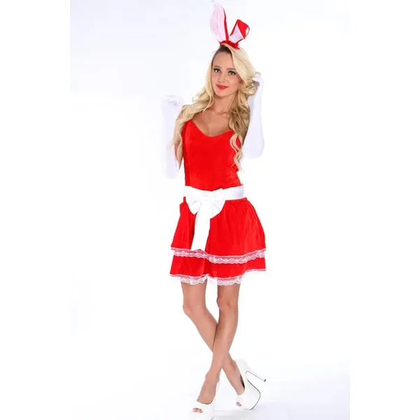 Red White Bunny Sexy Costume