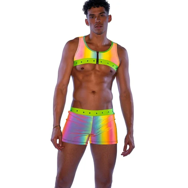 Reflective Shorts with Stud Details