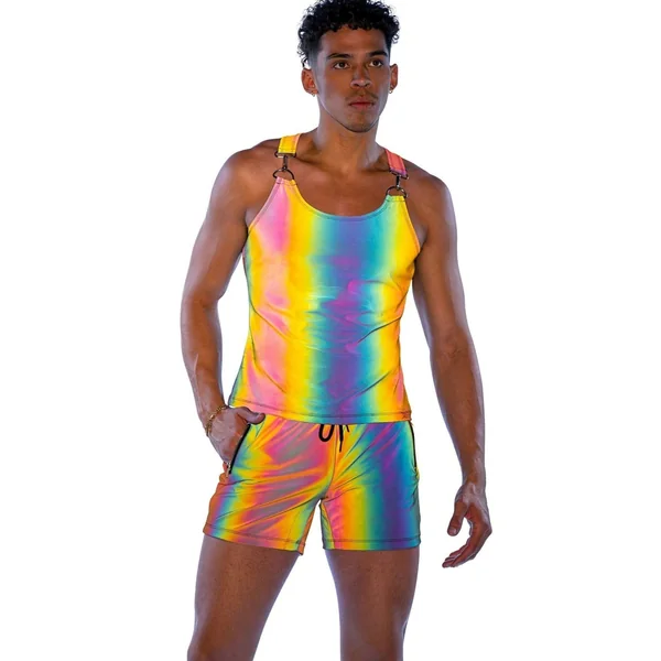 Reflective Tank Top with Buckle Detail