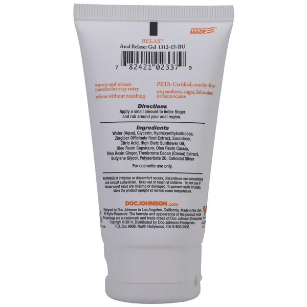 Relax Anal Relaxer For Everyone Water Based Lubricant 2oz – Bulk