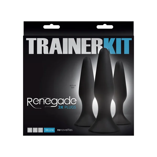 Renegade Trainer Anal Plug Kit Black 3 Each Per Set