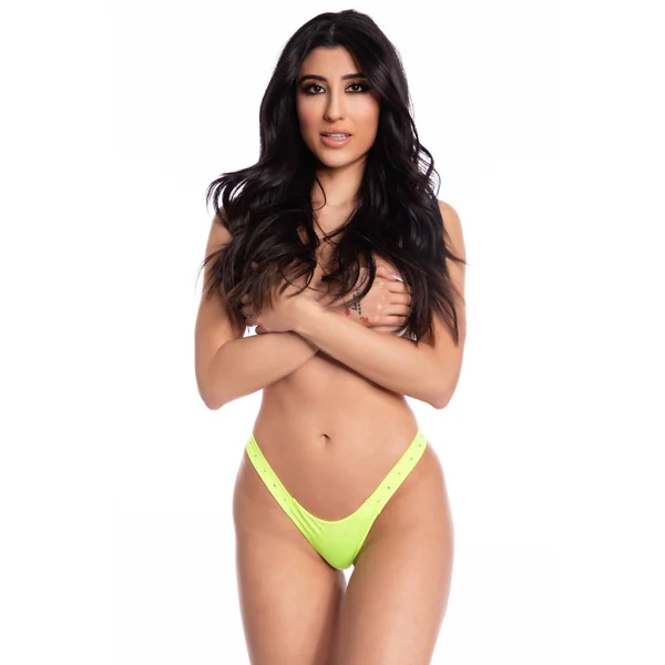 RHINESTONE WIDE PANTY YELLOW