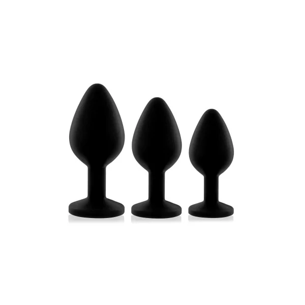 Rianne S 3-Piece Booty Plug Set, Black